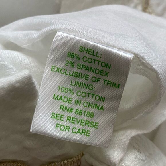 Lilly Pulitzer Tank Dress FLAW White Metallic Gold Floral Womens Size 2 - Picture 10 of 12